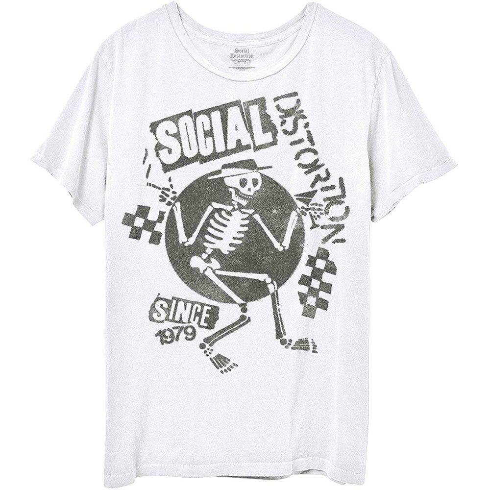 Social Distortion - Speakeasy Checkerboard Heren Tshirt - Wit